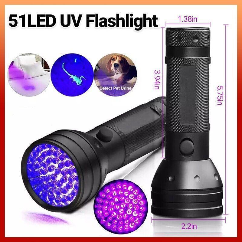 V528-ULTRAVIOLETFLASHLIGHT-353895-202509190925-00 UV Torch Ultra Violet Flashlight Blacklight Light Lamp 51 Led 395 nm Aluminum - Image 1