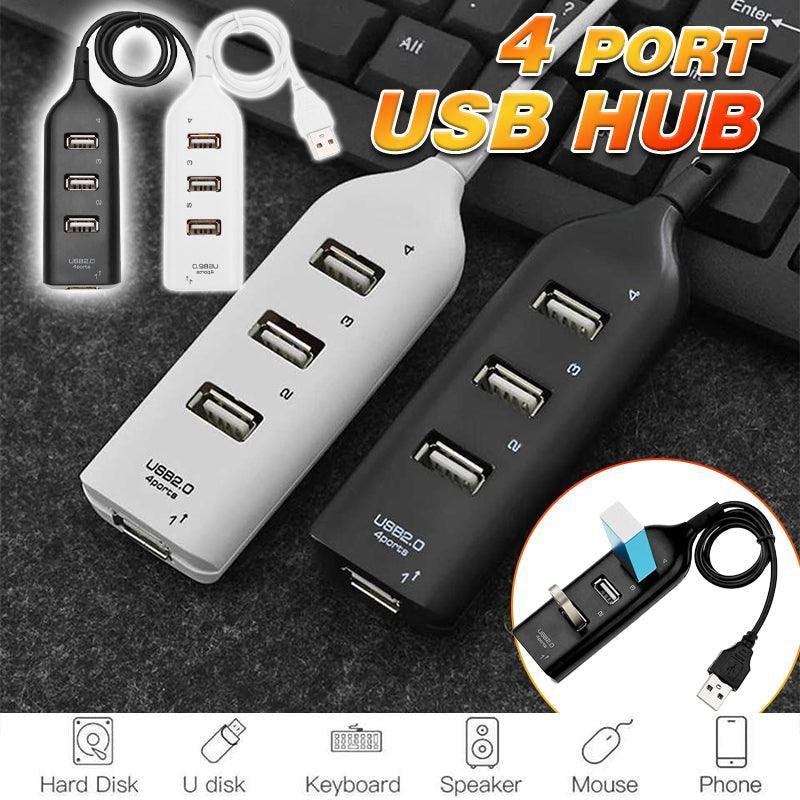 V528-USBHUB4PORT-BLACK-740599-202509302300-00 Multi Usb Hub 4 Port High Speed Slim Compact Expansion Smart Splitter Oz Au - Black - Image 1