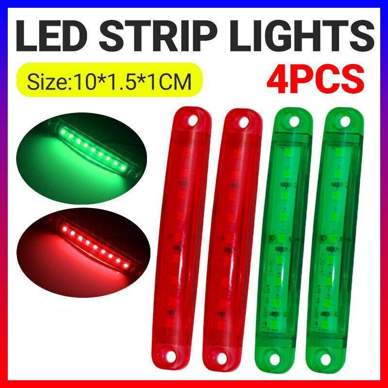 V528-UTILITYLED-4PCS-868614-202509251416-00 4PCS Marine LED Navigation Strip Lights Red and Green Waterproof 12–24V Compatible - Image 1