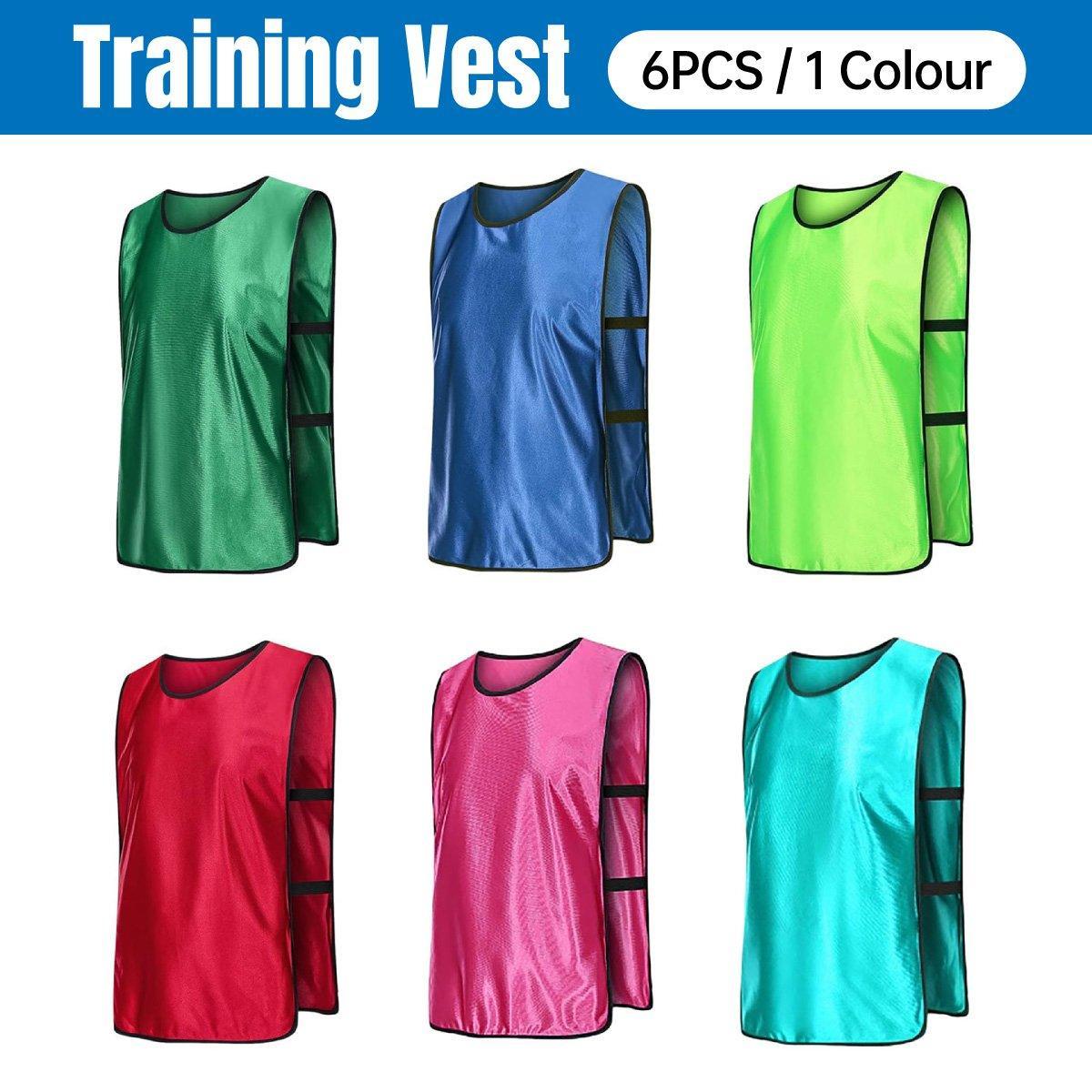 V528-VEST-S-GRASS-GREEN-535996-202510010919-00 6X Sports Training Bibs Soccer Vests Group Team Bibs Basketball Cricket Football - Grass Green-S - Image 1