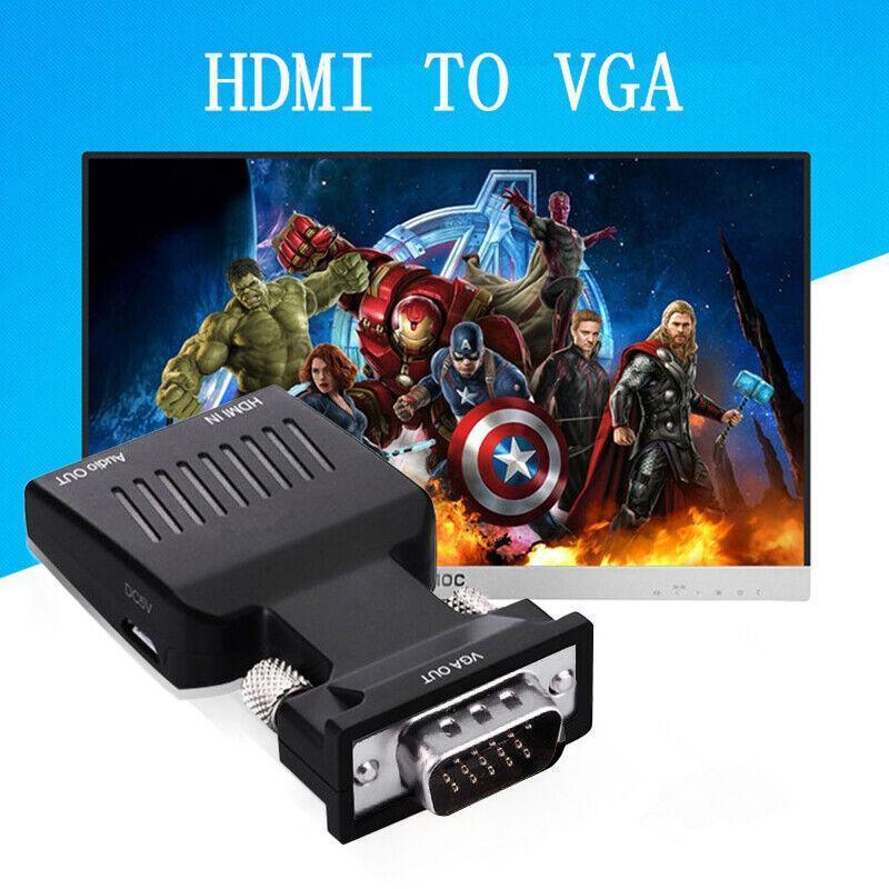 V528-VGAMALE-381485-202509291836-00 Hdmi To Vga Male Video Adapter Female Cable Converter With Audio Hd 1080P Au - Image 1
