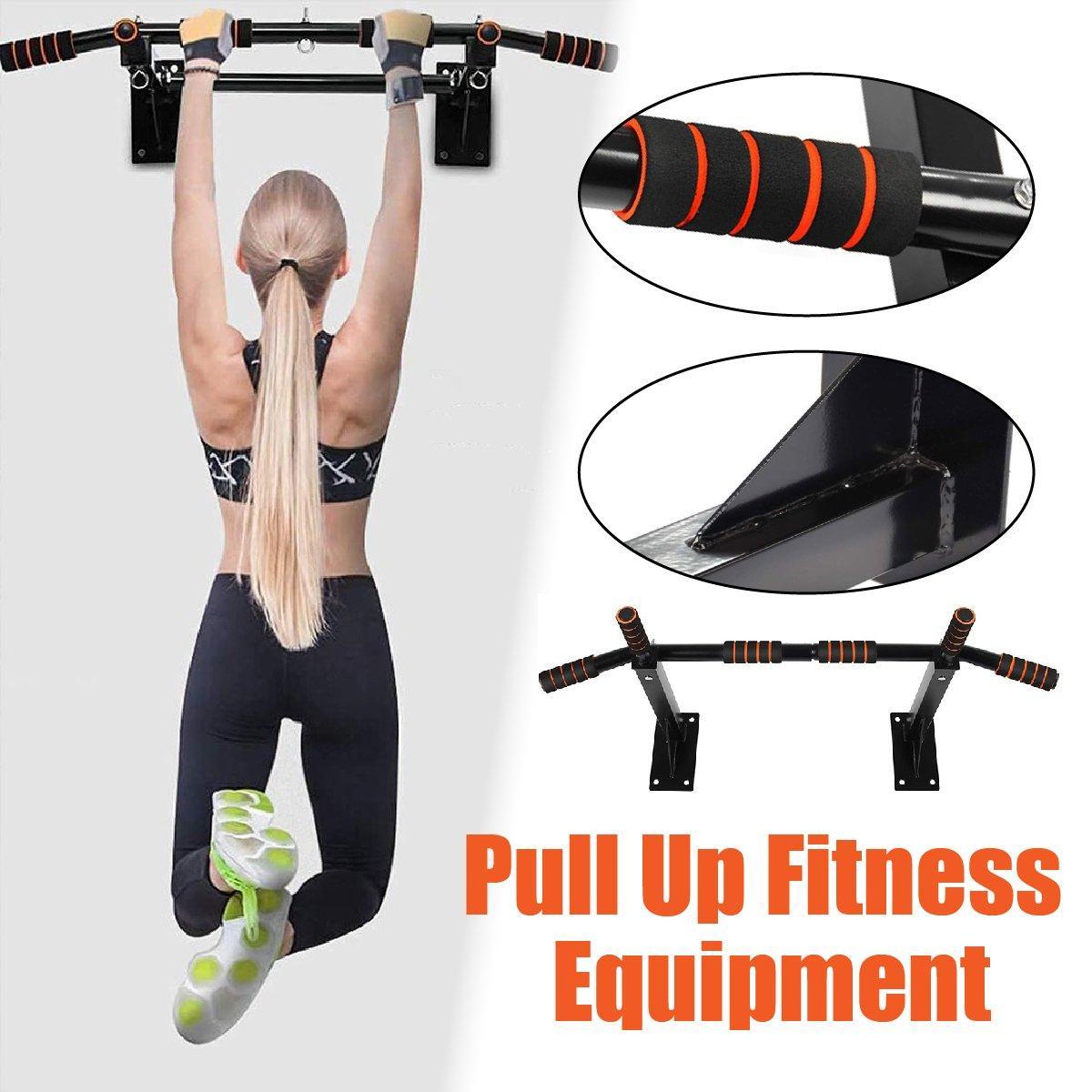 V528-WALL-PULL-UPS-655066-202509251350-00 Wall Mounted Pull Chin Up Bar Home Gym Training Workout Dip Bar Exercise Fitness - Image 1