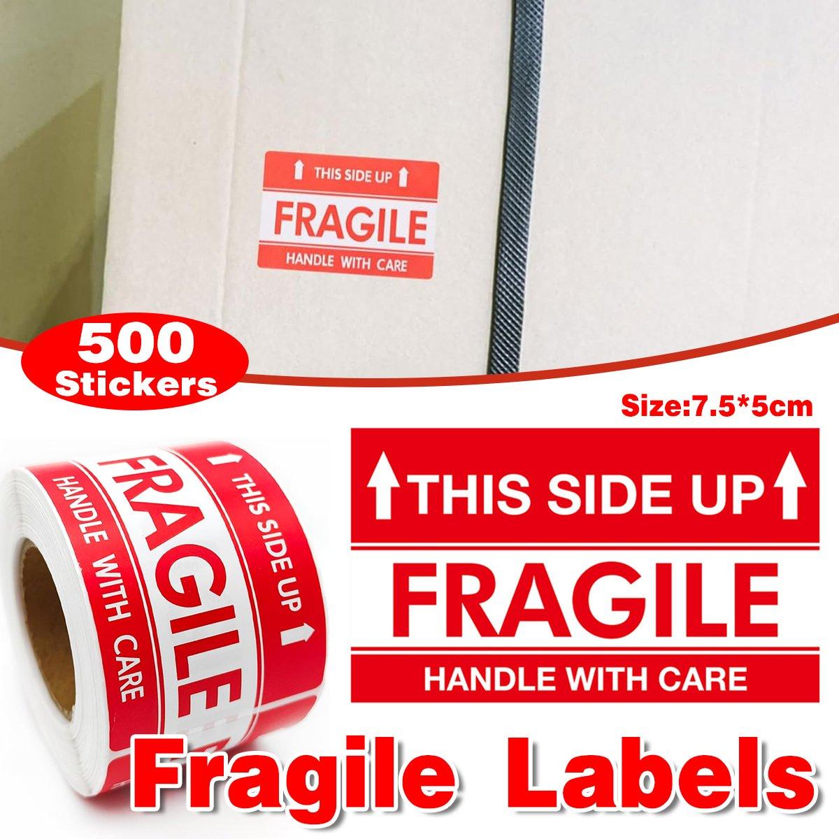 V528-WARNING-STICKER-782779-202509291909-00 500pcs Fragile Stickers Careful Warning Labels for Packaging Protection - Image 1