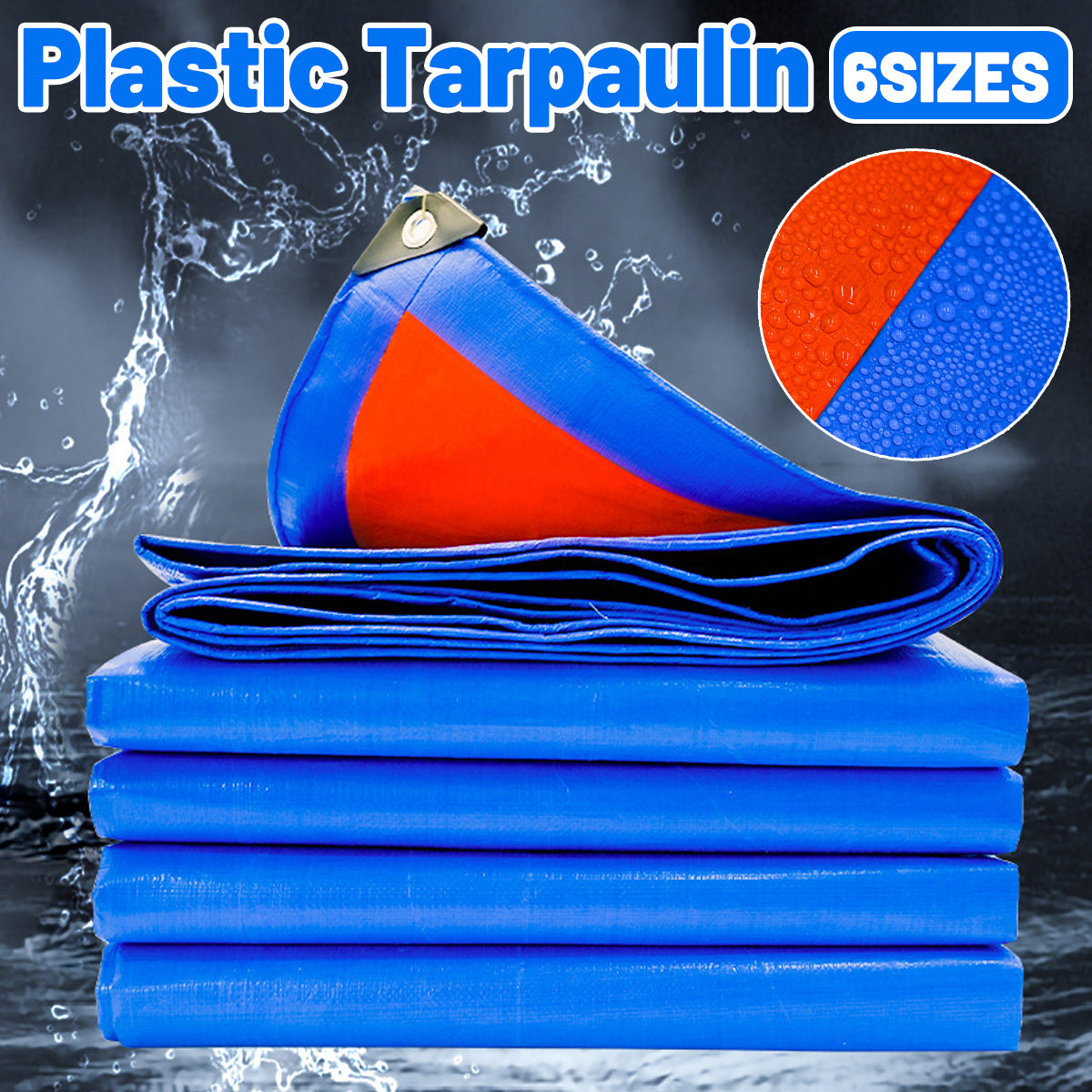 V528-WATERPROOF-CLOTH-2-3M-163192-202510010900-00 Waterproof Plastic Tarp Cover Heavy Duty Ground Sheet Rainproof Dustproof Blue - 2x3m - Image 1