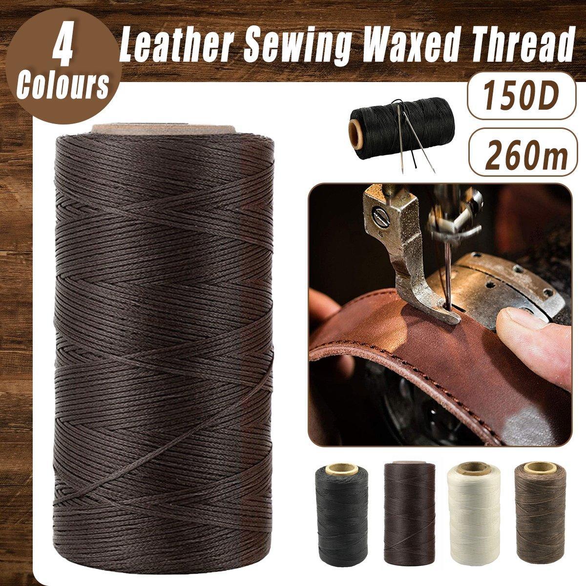 V528-WAXLINE-BROWN-278695-202509301918-00 260m 150D Leather Sewing Waxed Thread Hand Stitching Craft Repair Cords 4Colours - Brown - Image 1