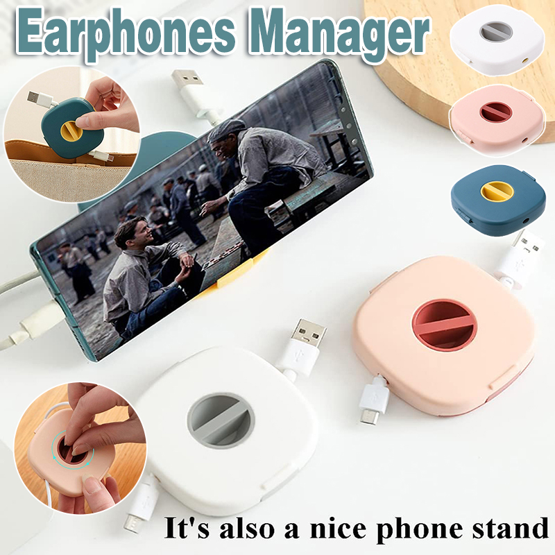 V528-WINDER-PINK-73662-202509251536-00 Case Cord Tangle Free Organizer Portable Earphones Manager Wire Winder Cable - Pink*1 - Image 1