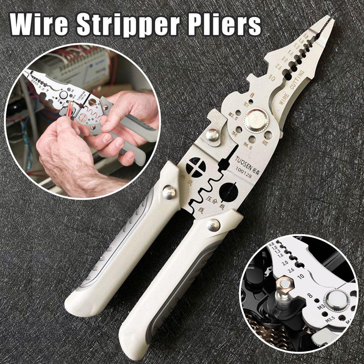 V528-WIRE-STRIPPER-721500-202509291527-00 Multifunctional Wire Stripper Pliers Electric Cable Crimper and Cutter Tool Set - Image 1