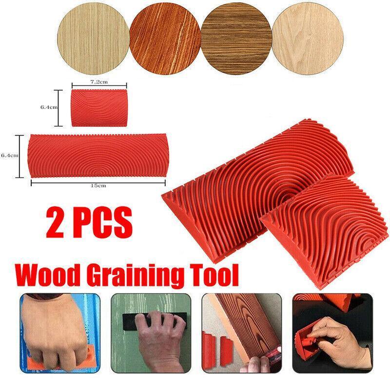V528-WOODGRAINTOOLS-69260-202509251036-00 2PCS Wood Graining Tool Wood Grain Wall Art Paint For Wall Painting Decor DIY - Image 1