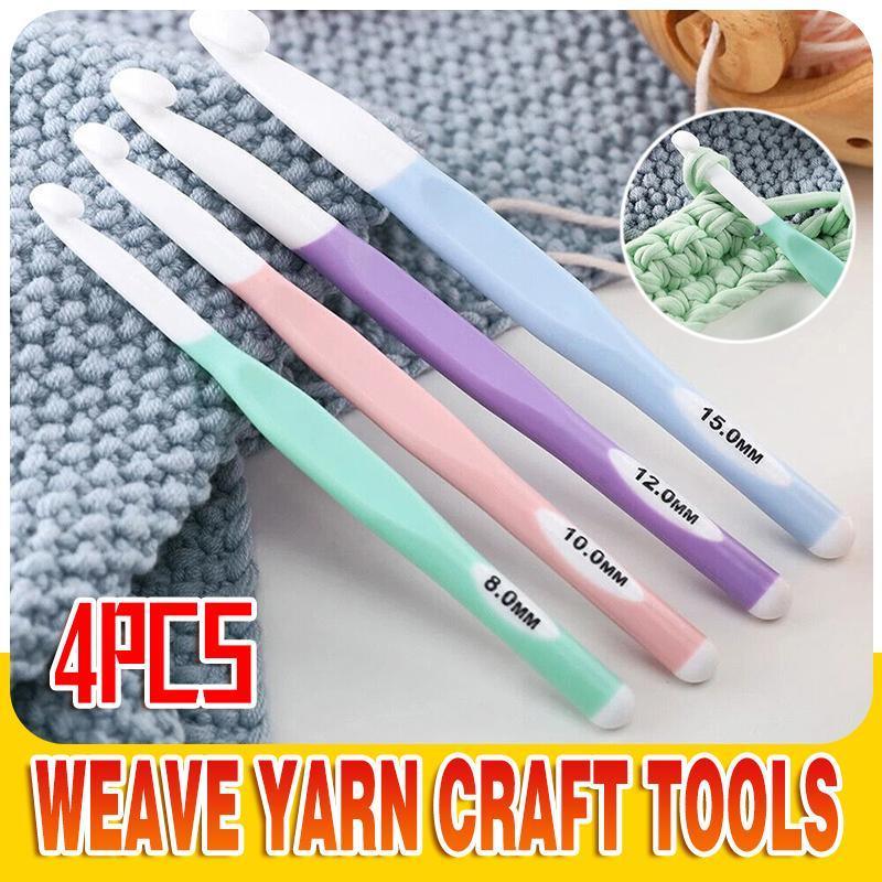 V528-XJ00501-4PCS-681759-202509291418-00 4pcs Weave Yarn Craft Tools Ergonomic Handle Non-Slip Knitting Needles Crochet Hooks - Image 1