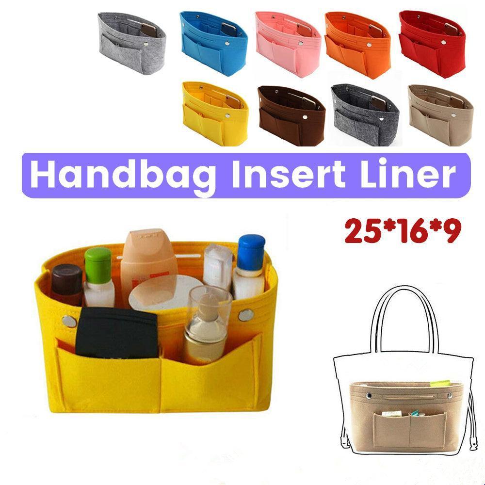 V528-YECOLOUR-YELLOW89813-202510010527-00 Travel Organiser Handbag Felt Bag Tote Insert Liner Purse Pouch Women 25*16*9Cm - Yellow - Image 1