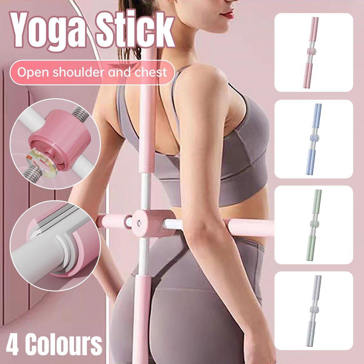 V528-YOGA-STICK-GREY-995707-202509301945-00 Yoga Posture Corrector Stick Back Trainer Hunchback Correction Support Tool - Grey - Image 1