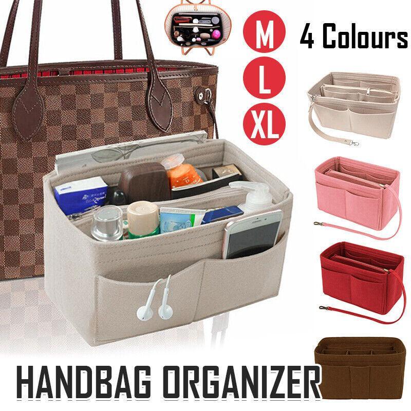 V528-ZK00402-PINK-XL-762967-202510010454-00 Felt Handbag Organizer Insert with Multiple Pockets for Tote and Purse - Pink XL Size - Image 1