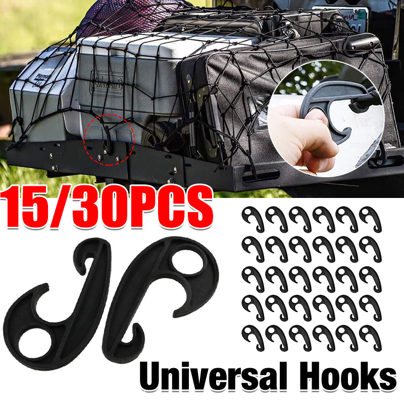 V528-ZK00460-15PCS-779829-202509301636-00 15/30pcs Heavy Duty Luggage Net Hooks Cargo Tie Down Straps Bungee Cord Clips - 15PCS - Image 1