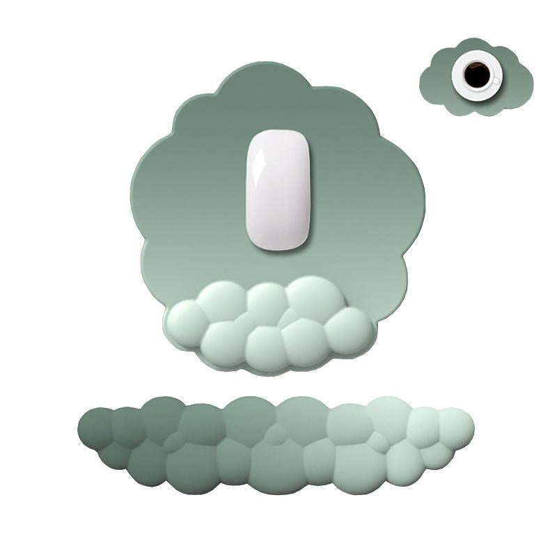 V562-0175385060DBT-202508291452-00 3 Piece Cloudy Gradient Memory Foam Wrist & Mouse Pad Set Blue+Gray - Green - Image 1
