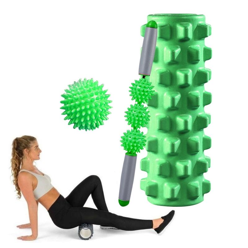 V562-0295826650DBT-202508280036-00 3-In-1 Eva Foam Roller Set 45Cm Length Green Wolf Tooth - Image 1
