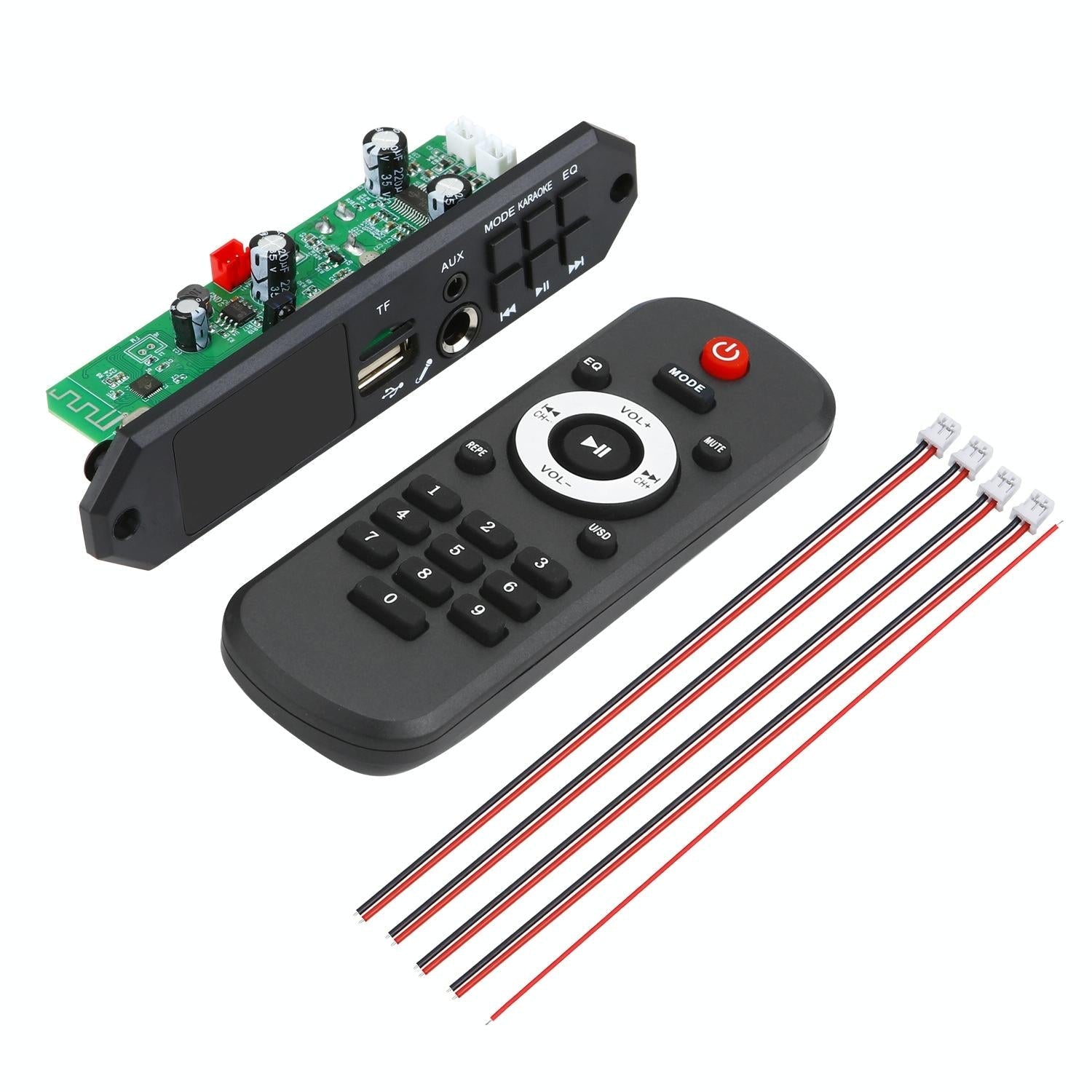 V562-1048324060DBT-202508290004-00 12V Bluetooth Mp3 Decoder Board W / 80W Power Amp & Colour Screen - Big Remote Control - Image 1