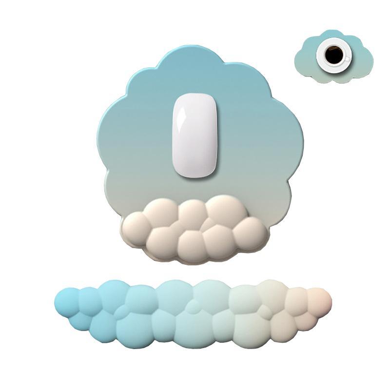 V562-1175385060DBT-202508291453-00 3 Piece Cloudy Gradient Memory Foam Wrist & Mouse Pad Set Blue+Gray - Blue+Yellow - Image 1