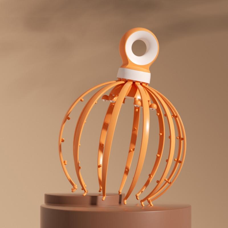 V562-2004702060DBT-202508280730-00 18-Claw Scalp Massager For Relaxation And Meridian Stimulation Yellow - Image 1