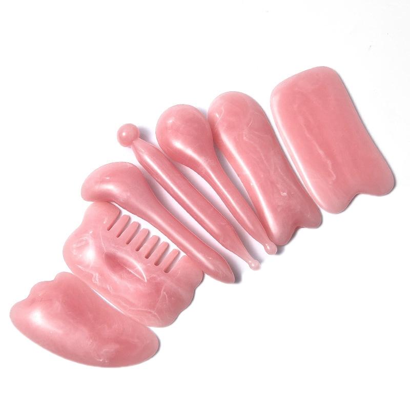 V562-2049342060DBT-202508280215-00 7-Piece Facial Tendon Stick & Scraping Board Set Pink - Image 1