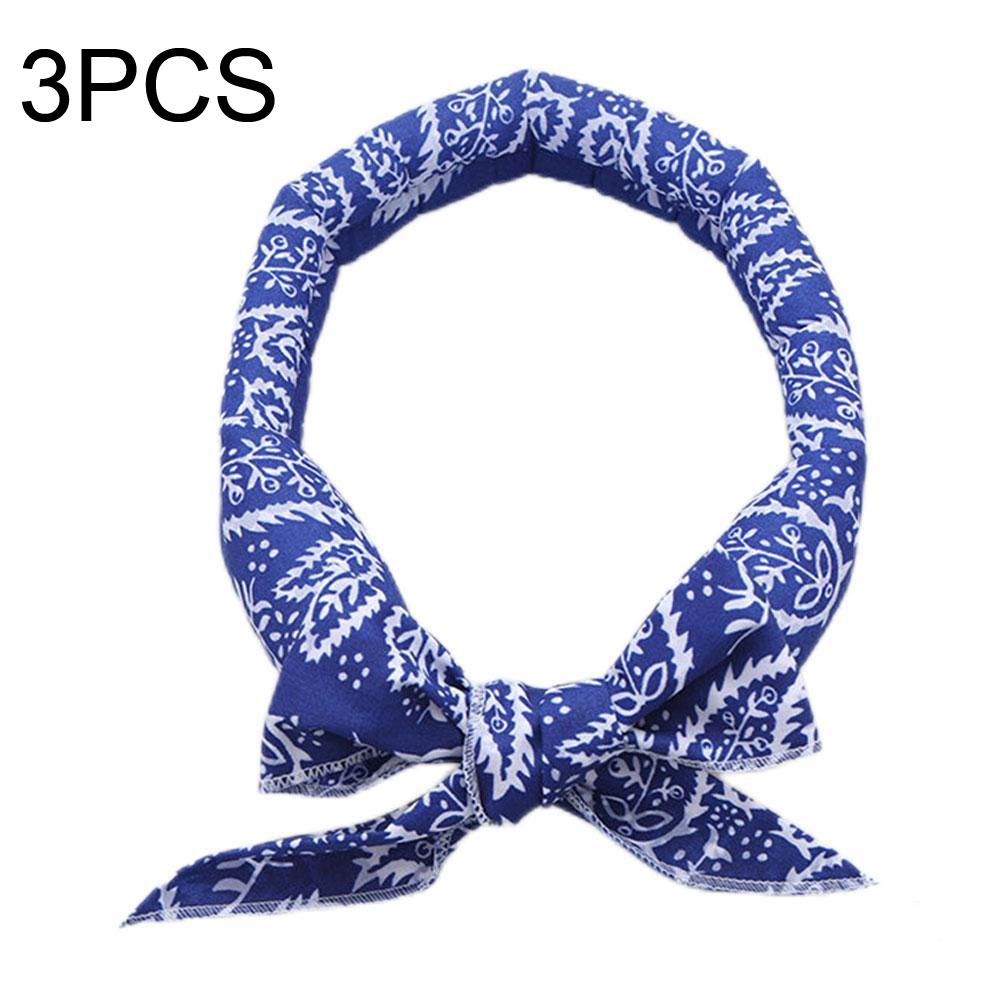 V562-2061562060DBT-202508280041-00 3 Piece Cooling Bandana Neck Wraps For Summer Blue Leaves - Image 1