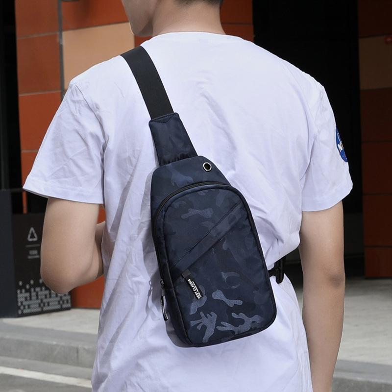 V562-3002753060DBT-202508271553-00 Men Oxford Cloth Chest Bag Camouflage Dark Blue Ideal For Sports And Travel - Image 1