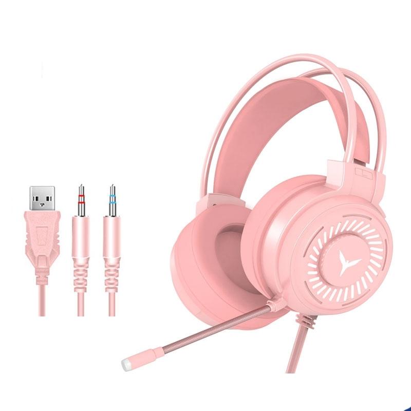 V562-300634100ADE-202508280025-00 2-Pack G58 Gaming Headset W / Mic 2M Cable Pink Colourful 3.5Mm - Image 1