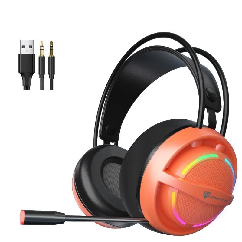 V562-3039171060DBT-202508280326-00 Psh-100 Gaming Earphones With Mic 3.5Mm Orange - Image 1