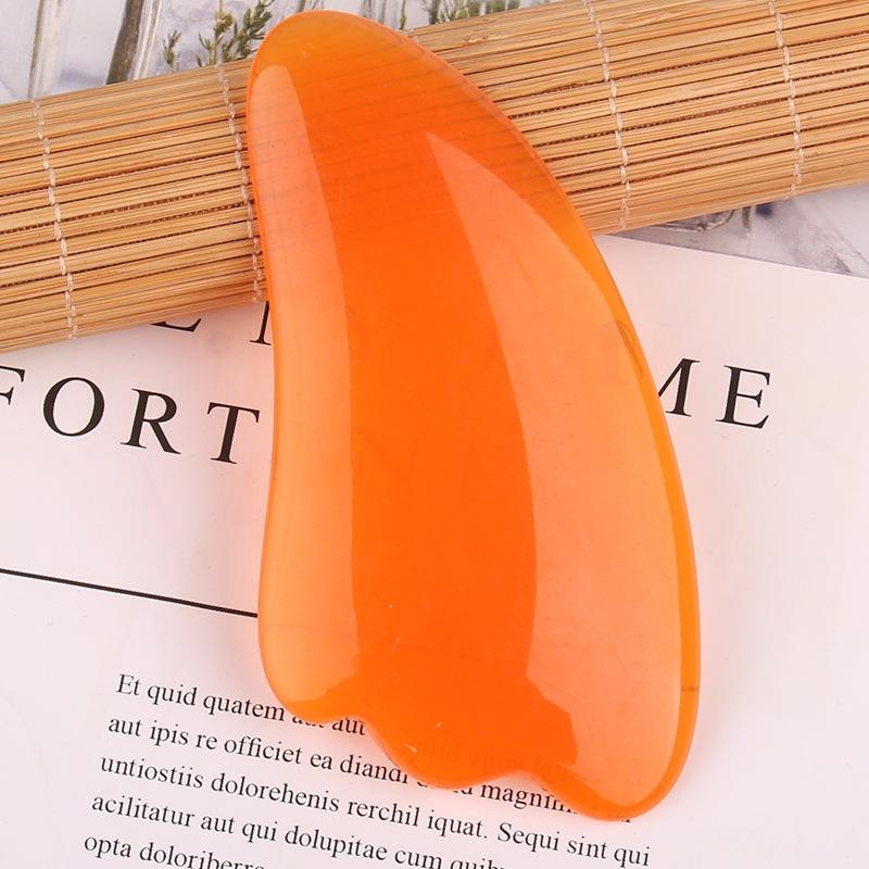 V562-3117291750DBT-202508280230-00 Facial Tendon Stick For Massage And Acupuncture Resin Scraping Sheet In Yellow Triangle - Image 1