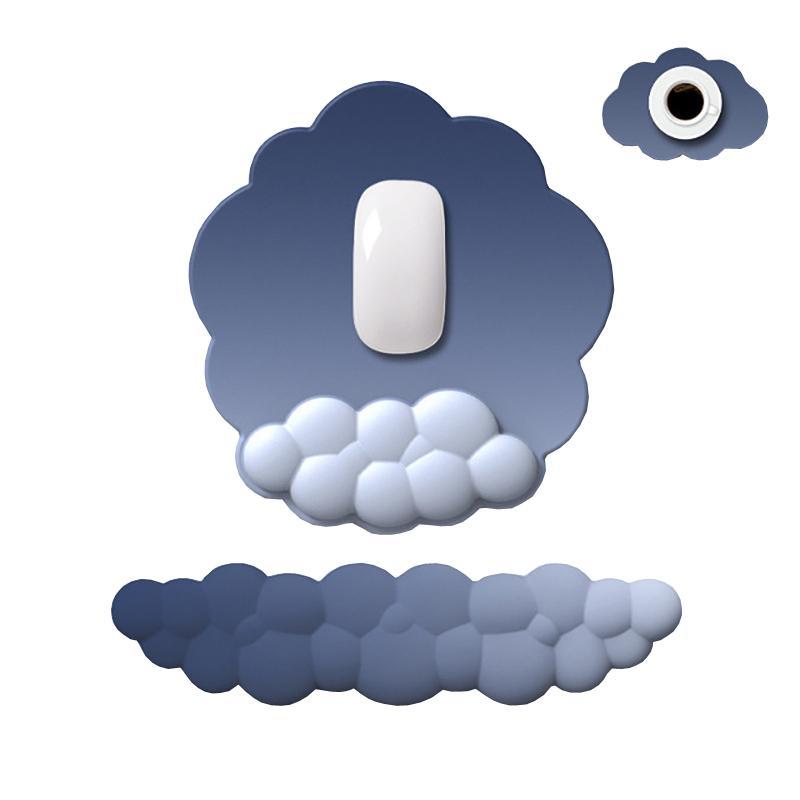 V562-3175385060DBT-202508291454-00 3 Piece Cloudy Gradient Memory Foam Wrist & Mouse Pad Set Blue+Gray - Navy Blue+Gray - Image 1