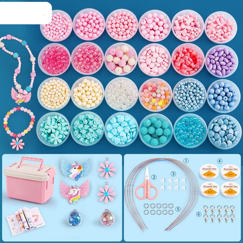V562-3224852060DBT-202508280120-00 Diy Beaded Jewelry Set For Kids 24 Cups Of Ice Pink Dreams - Image 1