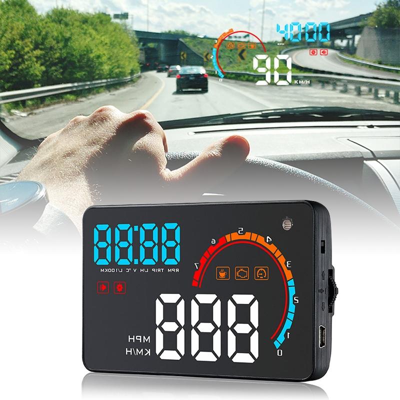 V562-3291SMC-202508271942-00 4 Inch Obd2+Gps Head Up Display Car Speed Revolving Speed Water Temp Battery Voltage Running Speed & Distance - Image 1