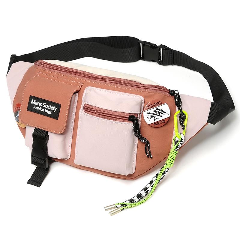 V562-4031763060DBT-202508282210-00 Lightweight Black Canvas Crossbody Backpack For Active Lifestyles - Orange + Lanyard - Image 1