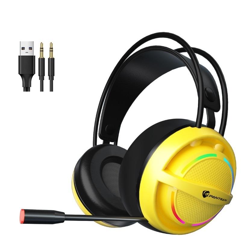 V562-4039171060DBT-202508280736-00 Usb Gaming Earphones With Mic 3.5Mm Yellow - Image 1