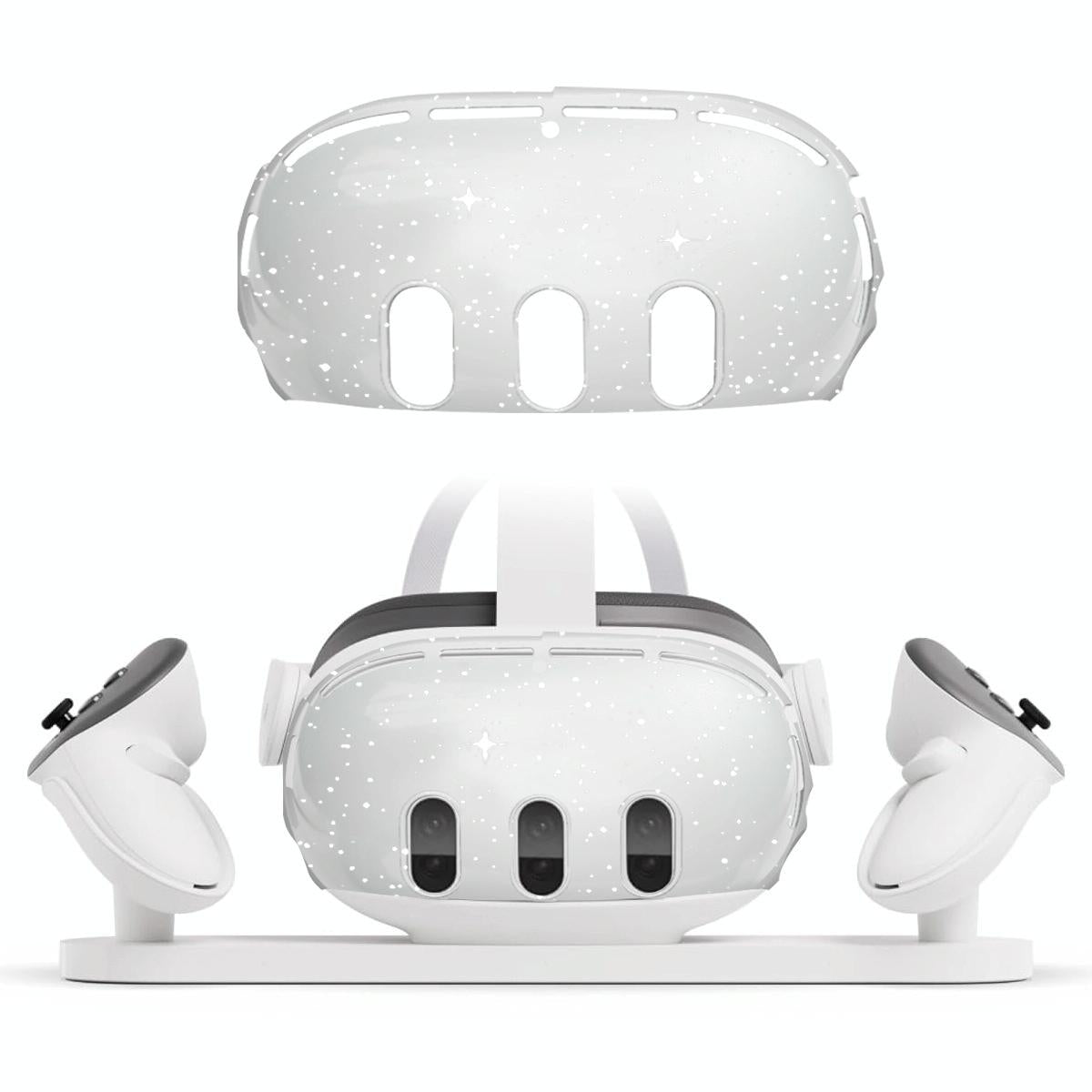 V562-5011354060DBT-202508290125-00 Glitter Protective Shell for Meta Quest 3 - 7 in 1 - Single Shell Glitter Transparent - Image 1