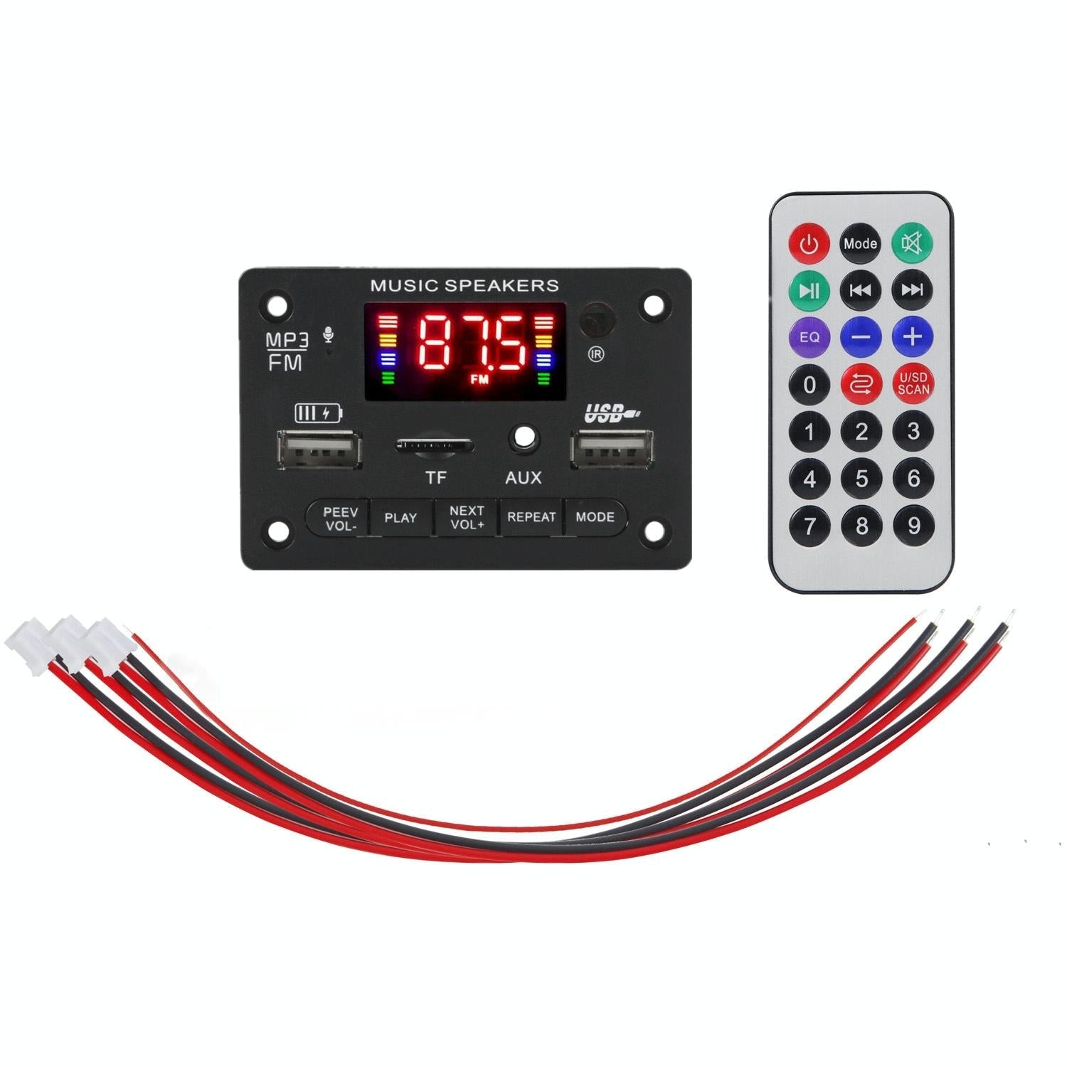 V562-7967100ADE-202508271431-00 12V Car Mp3 Player Board With Bluetooth Fm Radio Usb - Remote Control Recording - Image 1