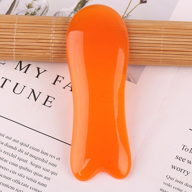 V562-8017291750DBT-202508280531-00 Facial Massage Scraping Tool Resin Tendon Stick For Beauty Salon And Acupuncture Pen Yellow Fish Plate - Image 1
