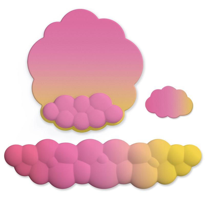 V562-9075385060DBT-202508291450-00 3 Piece Cloudy Gradient Memory Foam Wrist & Mouse Pad Set Blue+Gray - Model 14 - Image 1