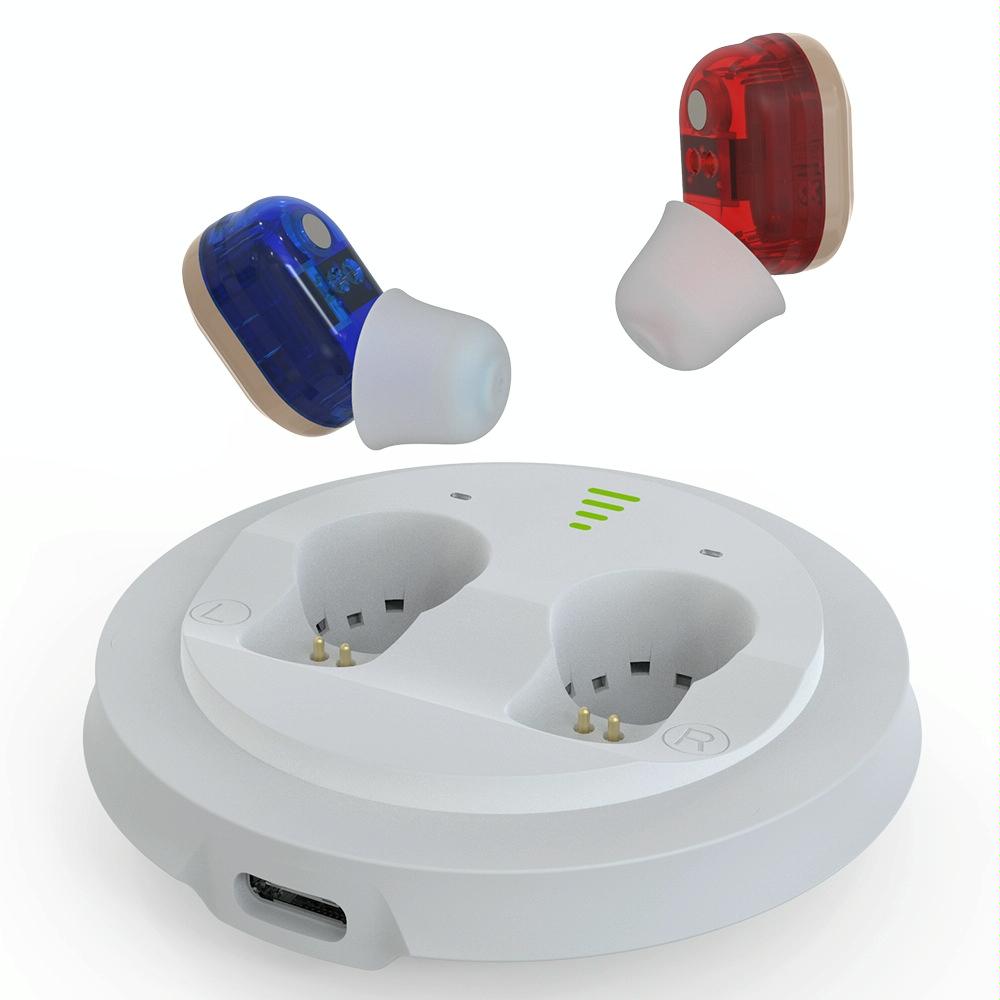 V562-A1004783060DBT-202508272107-00 Mini In Ear Hearing Aid Usb Charging Red / Blue - Image 1