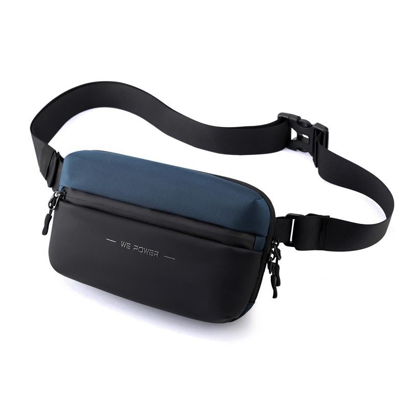 V562-A1012913060DBT-202508282316-00 Minimalist Men Chest Bag Outdoor Travel Waist Bag With Shoulder Strap - Dark Blue - Image 1