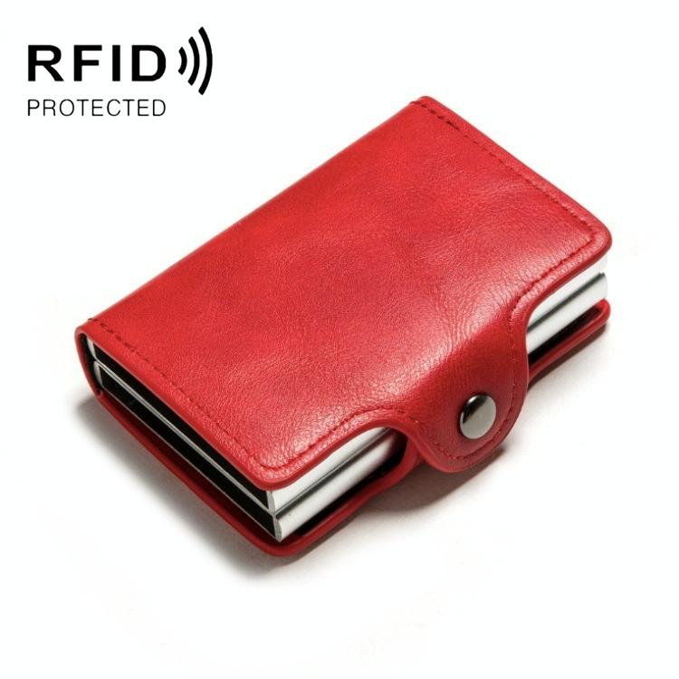 V562-A1015283060DBT-202508281006-00 Automatic Pop Up Rfid Metal Card Holder - Red - Image 1