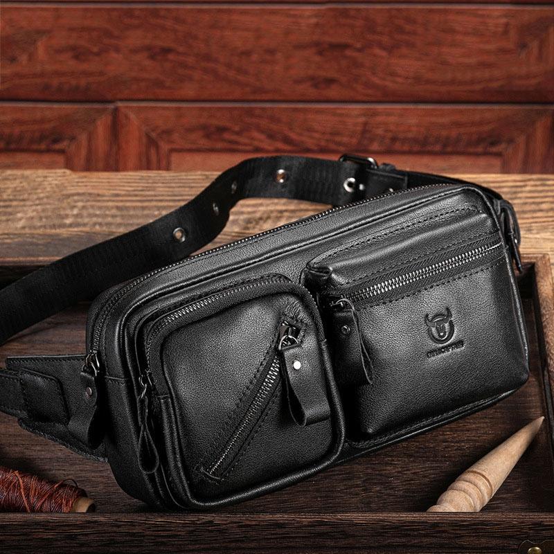 V562-A1019015060DBT-202508291031-00 Large Capacity Retro Cowhide Crossbody Bag - Black - Image 1