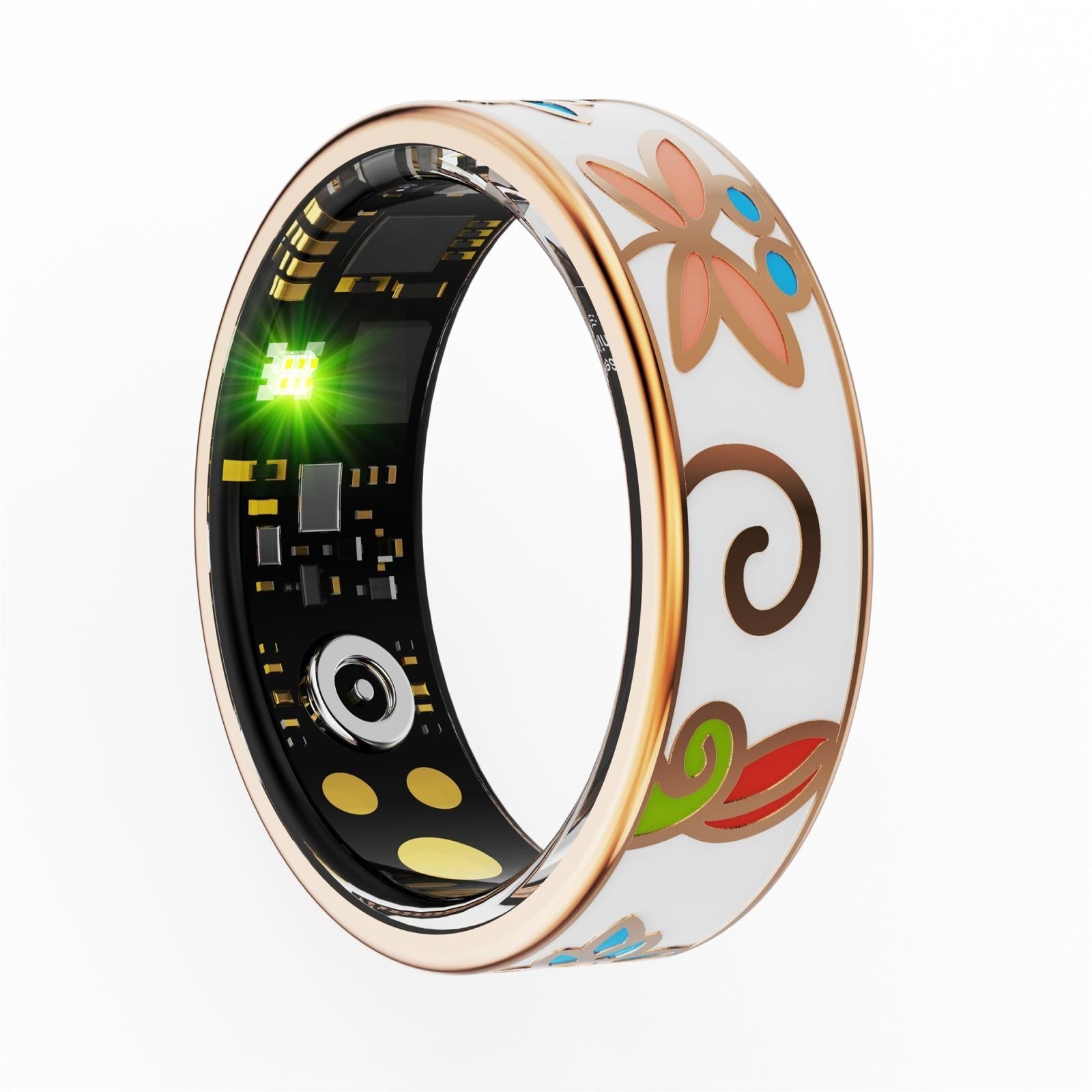 V562-A102098200AYS-202508280225-00 Smart Ring Size 13 Heart Rate Blood Oxygen Sleep Family Care Rose Gold - Image 1