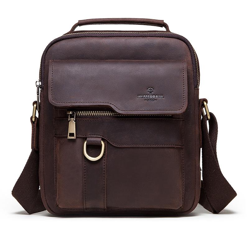 V562-A1024193060DBT-202508280235-00 Brown Leather Cross Body Shoulder Bag For Men - Image 1