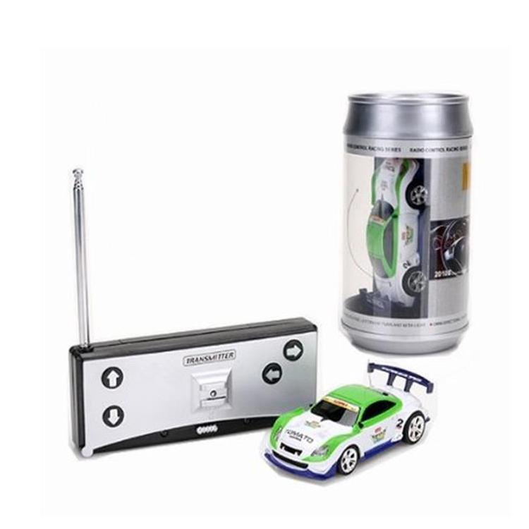 V562-A102635070DBT-202508281846-00 Mini Rc Car with Remote Control - Coke can Design - Green + White - Image 1