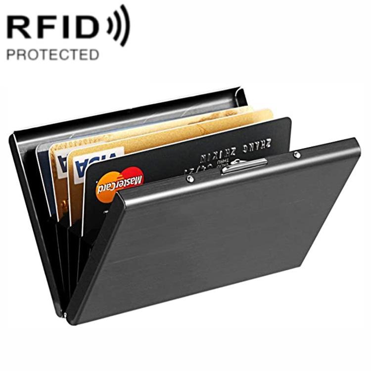 V562-A1034192060DBT-202508290136-00 Secure Aluminum Business Card Holder - Rfid Protected - Black - Image 1