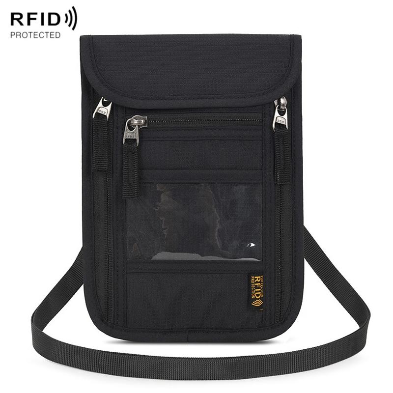 V562-A1043254060DBT-202508282026-00 Secure Neck Bag for Passport and Phone - Multi-functional - Black - Image 1