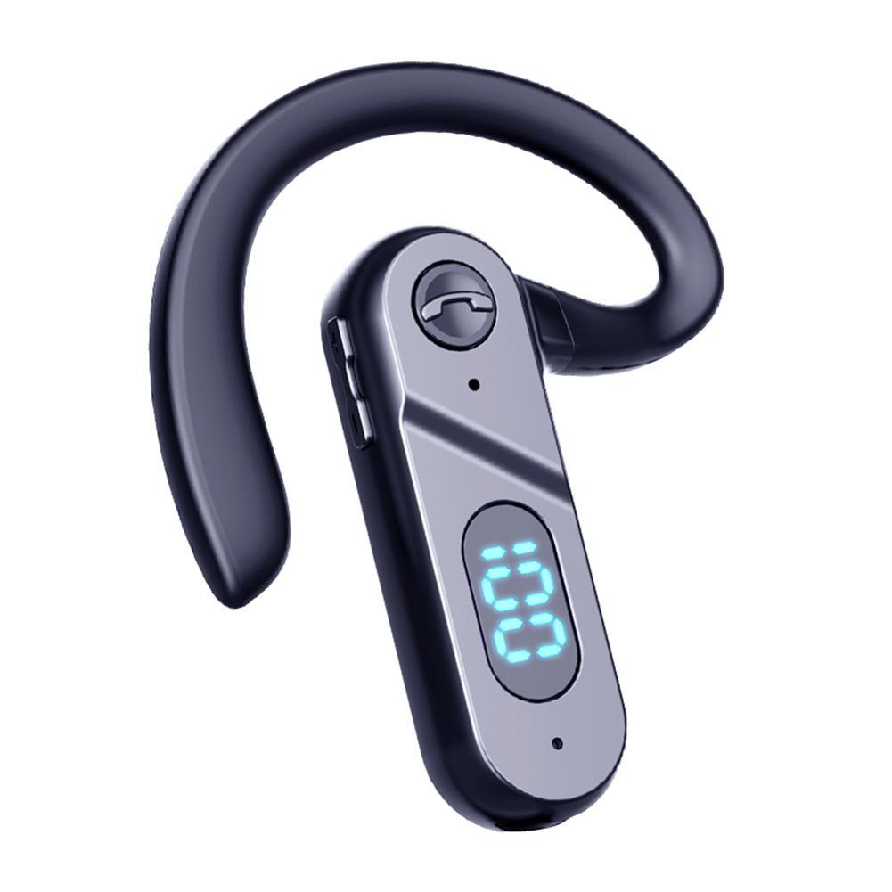 V562-A1081522060DBT-202508271226-00 V28 Bluetooth Voice Control Earphone - Black Digital Display Single Ear - Image 1