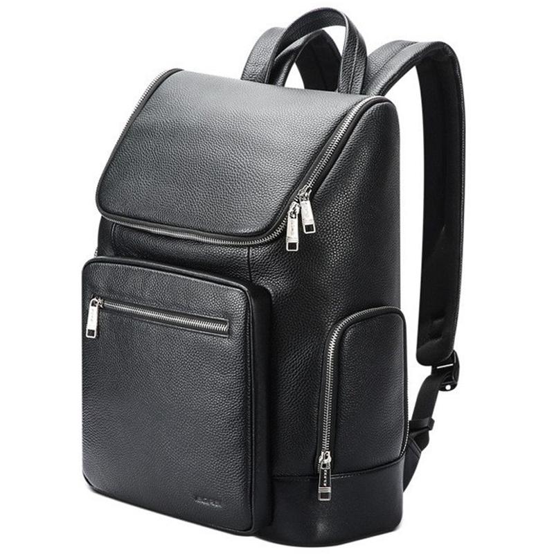 V562-A1086284060DBT-202508271052-00 Large-capacity Waterproof Laptop Backpack in First-layer Cowhide - Black - Image 1