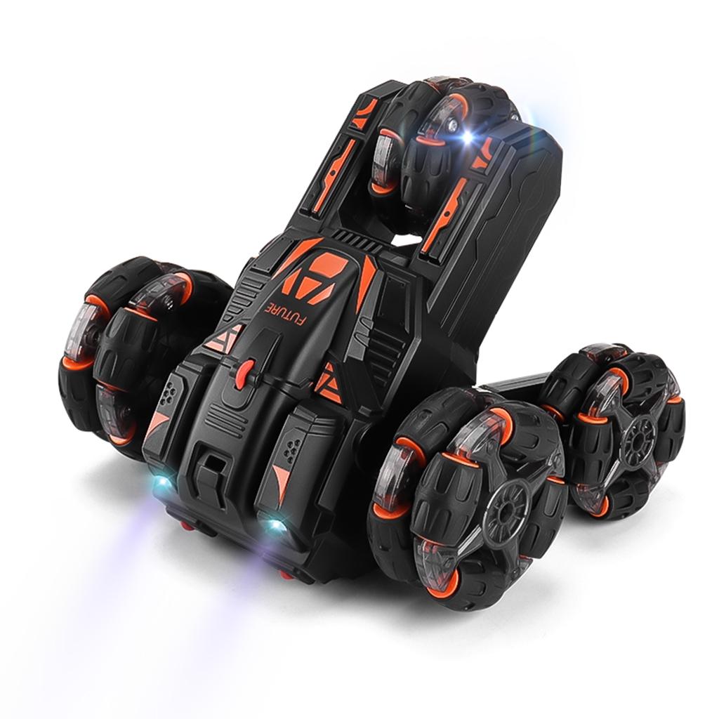 V562-A108989100AYS-202508281621-00 360-degree Swing Arm Rc Stunt Car - 2.4g Single Control 5 Wheels - Black - Image 1