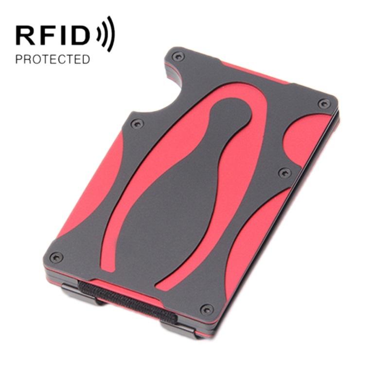 V562-A1092691060DBT-202508280937-00 Rfid-blocking Metal Wallet - Secure & Compact - Red - Image 1